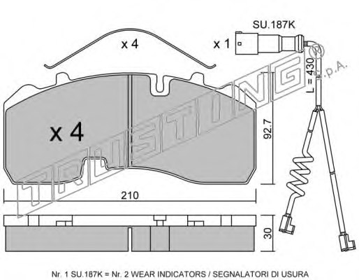 TRUSTING 611.0W Brake Pad Set, disc brake